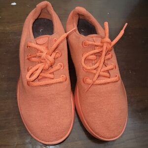 🍒 Allbirds Women's Wool Runners Orange Lace Up Comfort Shoes Size 8